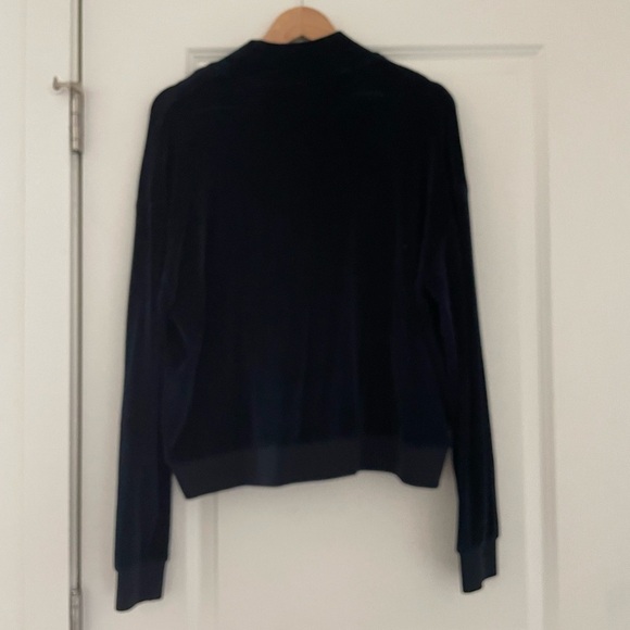 Kule Full Zip Velour Mockneck Track Jacket Navy - Picture 5 of 8